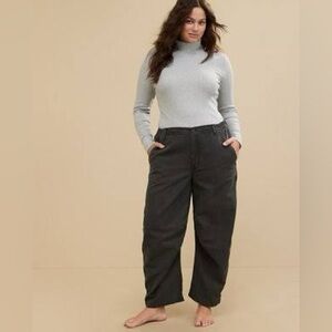 Aerie Barrel Leg Pant - smoked grey